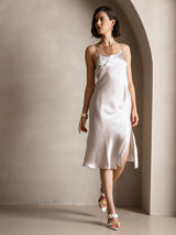 [Beige] SilkSilky  Spaghetti Strap Dress 004
