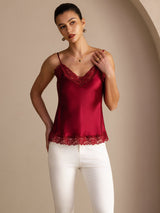 [Wine] SilkSilky  Spaghetti Strap V Neck Camisole Top 003