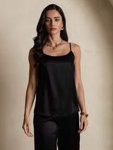 [Black] SilkSilky  Spaghetti Strap Camisole Top 003