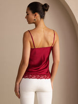 [Wine] SilkSilky  Spaghetti Strap V Neck Camisole Top 002