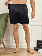 [Black] SilkSilky  Men's Sleep Shorts 003
