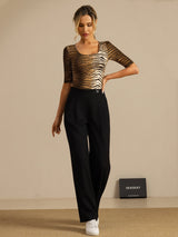 [Tiger] SilkSilky  Half Sleeve Women's T-Shirt 007