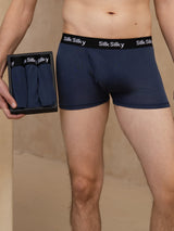 [Dark Blue] SilkSilky 100% Silk Jersey Men's Underwear 001