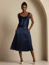 [Dark Blue] SilkSilky  Skirt 006