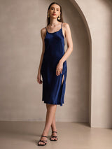 [Dark Blue] SilkSilky  Spaghetti Strap Dress 004