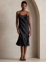 [Black] SilkSilky  Spaghetti Strap Dress 005