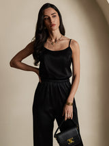 [Black] SilkSilky  Spaghetti Strap Camisole Top 003