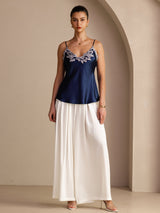 [Dark Blue] SilkSilky  Spaghetti Strap V Neck Camisole Top 006