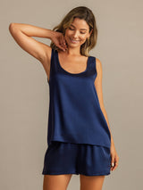 [Dark Blue] SilkSilky  Sleeveless Women's Pajamas 005