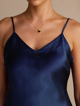 [Dark Blue] SilkSilky  Spaghetti Strap V Neck Camisole Top 003