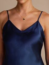 [Dark Blue] SilkSilky  Spaghetti Strap V Neck Camisole Top 003