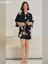 SilkSilky  3/4 Sleeve Women's Robe video 001