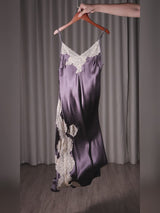SilkSilky  Spaghetti Strap V Neck Nightgown video 001