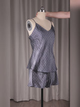 SilkSilky  Spaghetti Strap V Neck Camisole Set video 001
