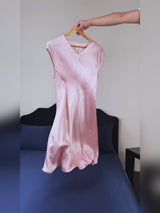 SilkSilky  Cap Sleeve V Neck Nightgown video 001