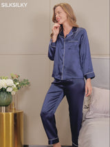 SilkSilky  Long Sleeve Lapel Collar Women's Pajamas video 001
