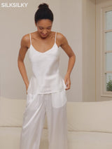 SilkSilky  Spaghetti Strap V Neck Camisole Top video 001